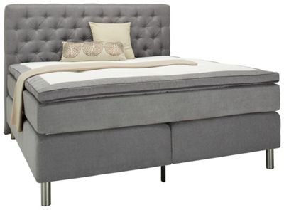 Boxspringbett in Grau, ca. 160x200cm