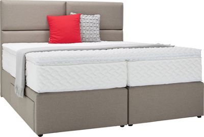 Boxspringbett in Grau, ca. 160x200cm