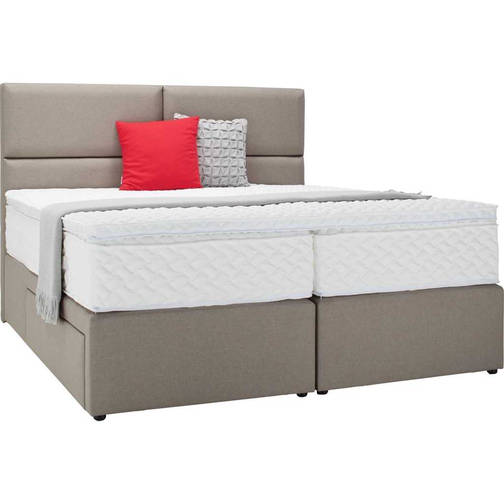 Boxspringbett in Grau, ca. 160x200cm