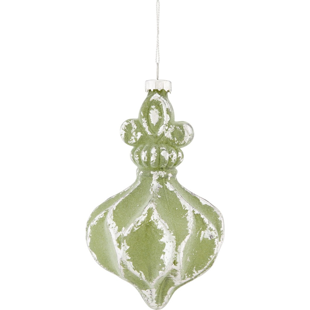 Christbaumkugel Christine in Grün/silber