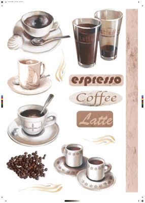 Dekosticker Kaffee in Braun