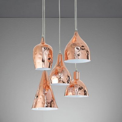 Hängeleuchte Cascade aus Metall in Kupfer
