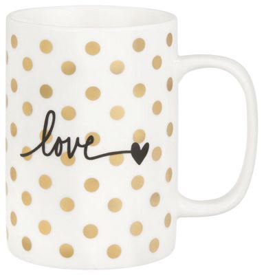 Kaffeebecher Gloria in Weiß/Gold