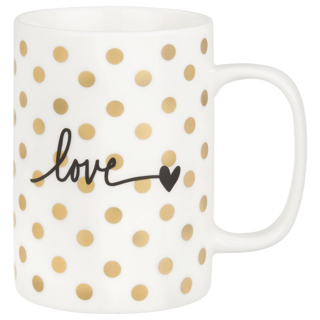 Kaffeebecher Gloria in Weiß/Gold