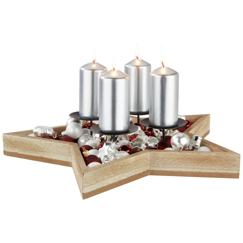 Kerzenteller Jana in Naturfarben