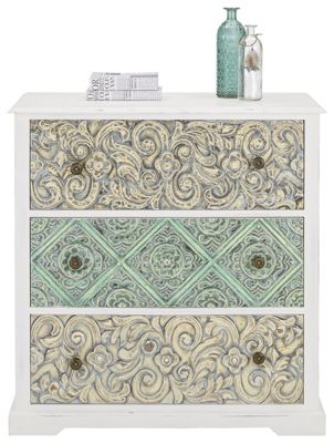 Kommode in Weiß/Bunt