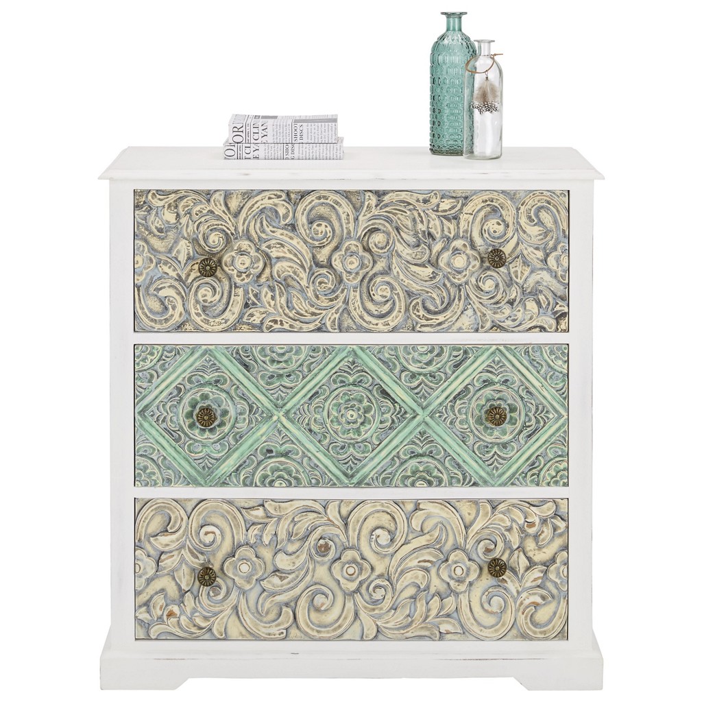 Kommode in Weiß/Bunt