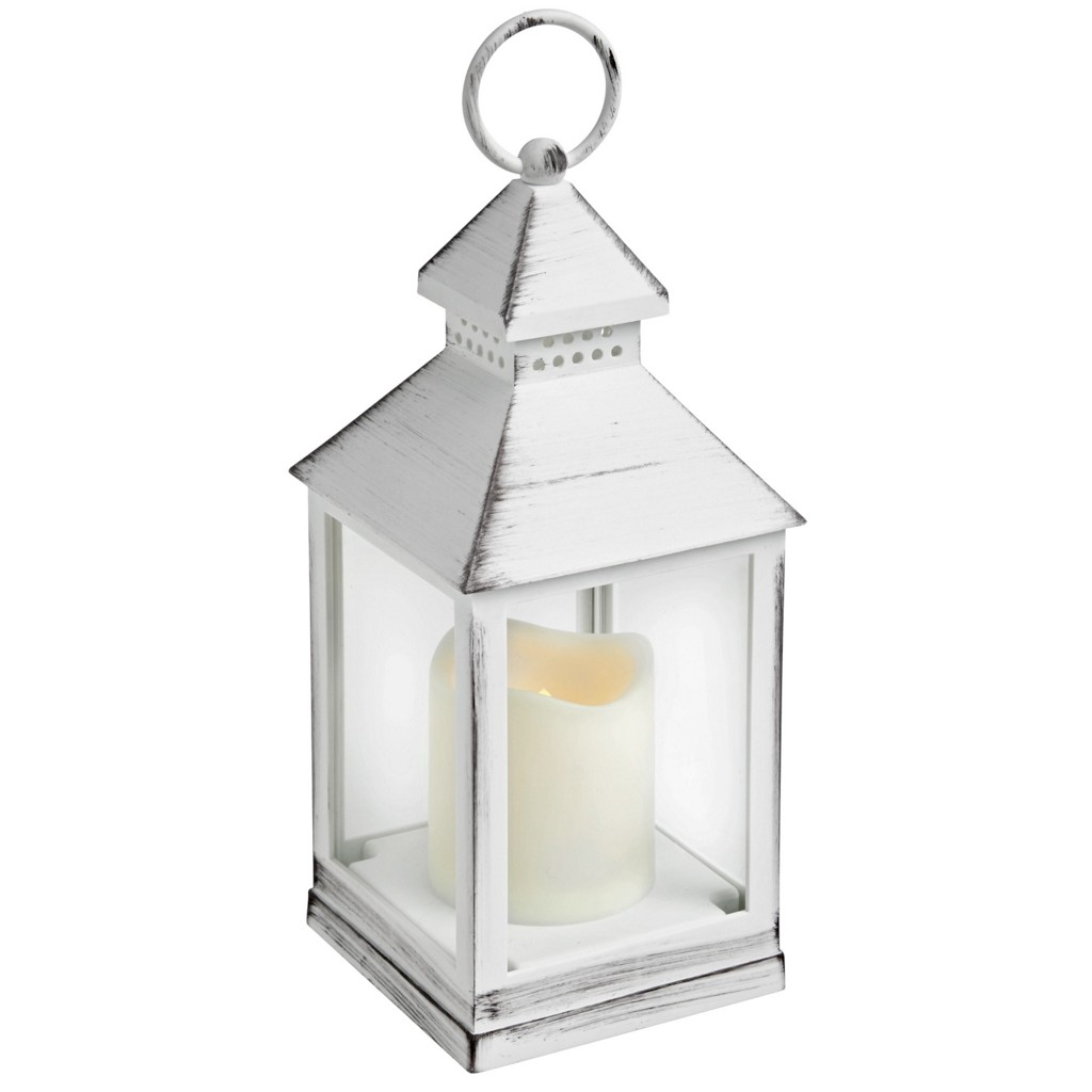 Laterne Max in Weiß mit Led