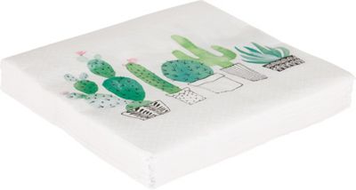 Serviette Cactus Garden in Weiß/Grün