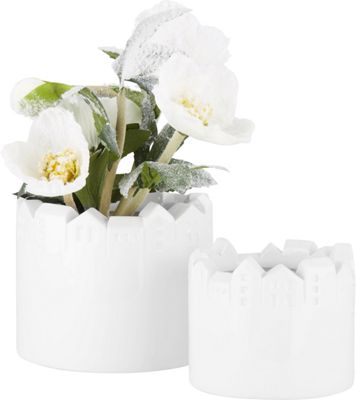 Übertopf The City in Weiß