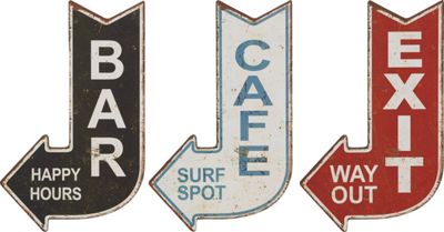 Wanddeko Wegweiser in mehreren Motiven