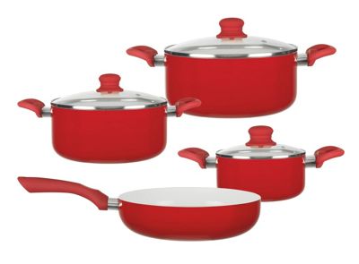 Kochtopfset Susi in Rot/Weiß