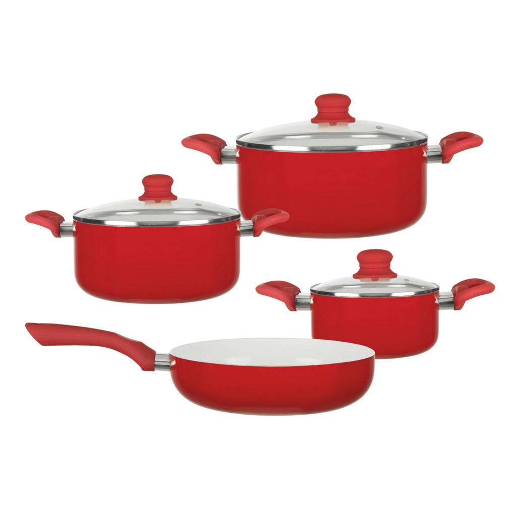 Kochtopfset Susi in Rot/Weiß