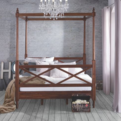 Himmelbett victoria aus akazienholz ca. 180x200cm betten ... Himmelbetten holz