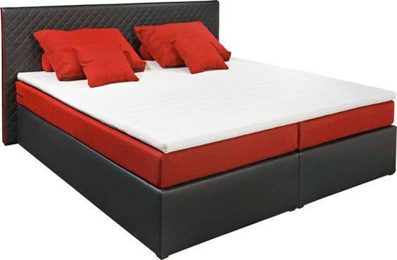 Boxspringbett in rot/schwarz ca. 180x200cm boxspringbetten ...