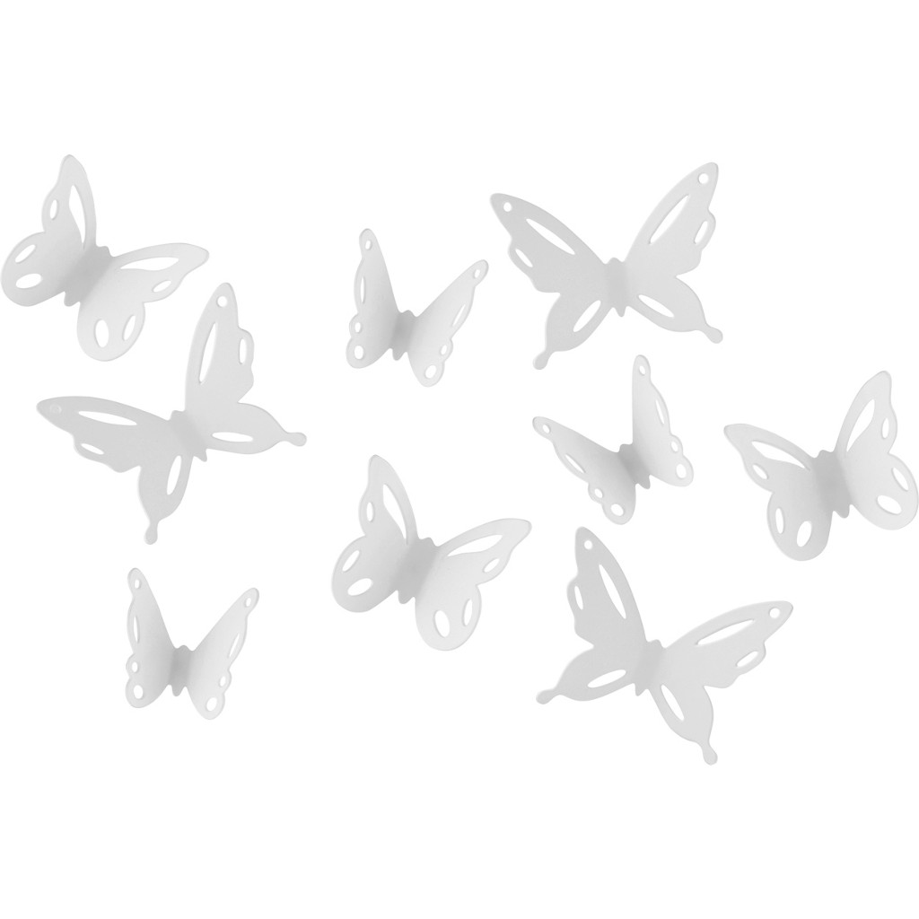 Wanddeko Butterfly II in Weiß